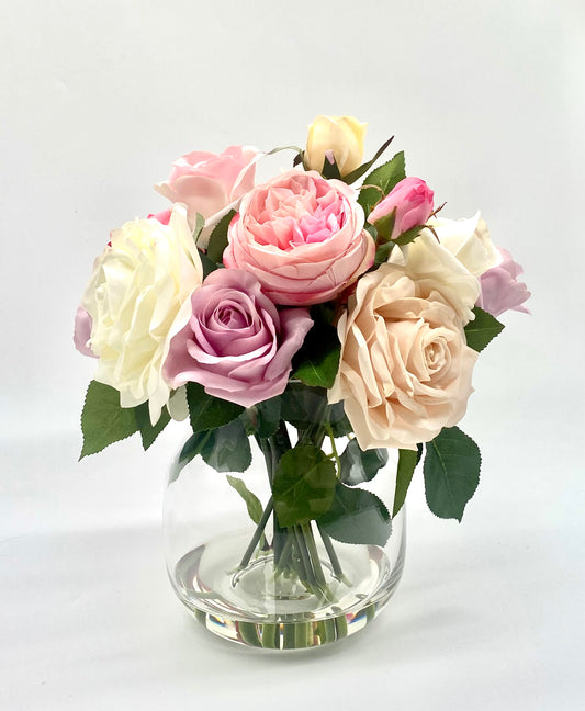 The Exquisite Cottage Garden Rosebowl: Lifelike Roses for Your Space