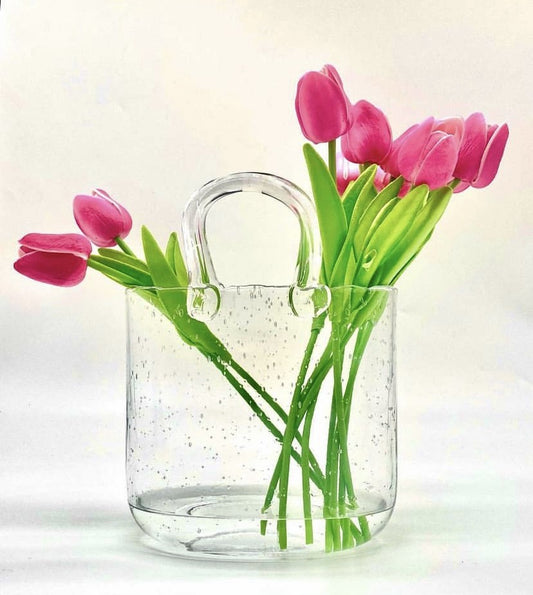 Personalized Gift - Elegant Glass Handbag Vases