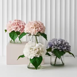 The Little Blue Hydrangea - A Petite and Lifelike Addition to Your Space
