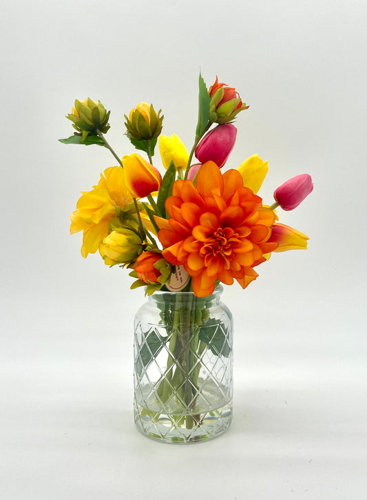 The Little Spring Blooms: A Delightful Pop of Colour in a Vintage Style Vase